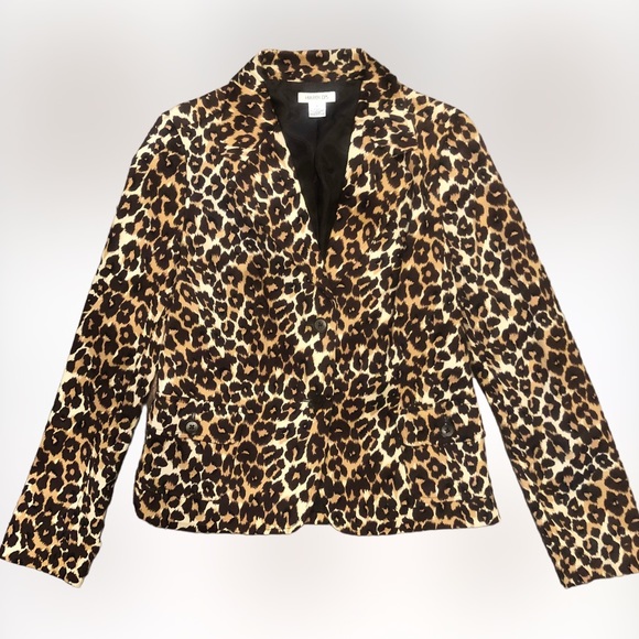Vintage Harold's Classic 🐆 Leopard Print Jacket SZ 8 Blazer/Jacket - Picture 3 of 7